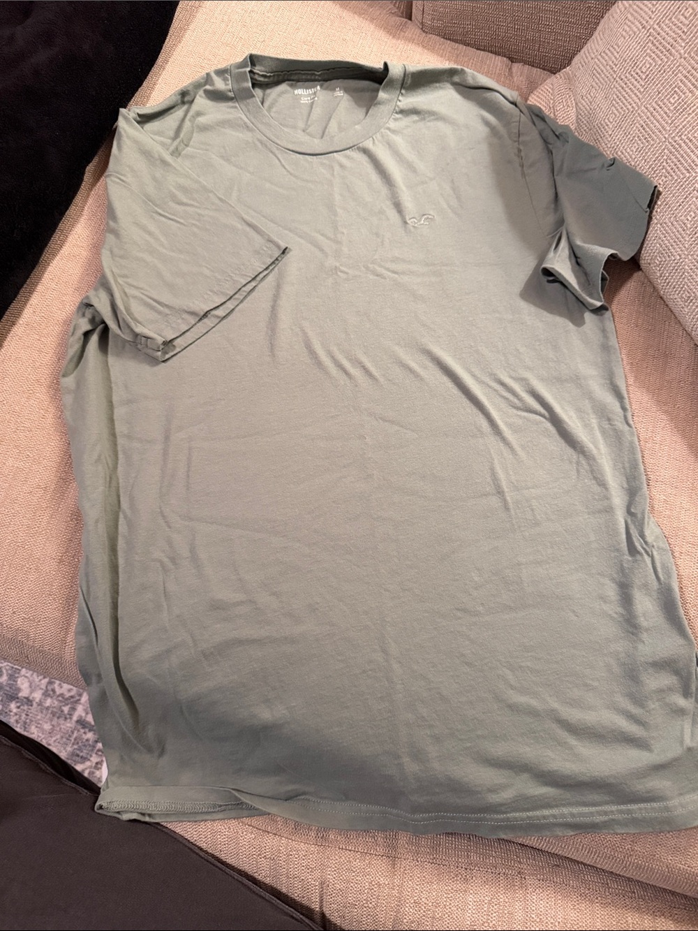 Hollister Men's Crewneck Tee in Sage Green